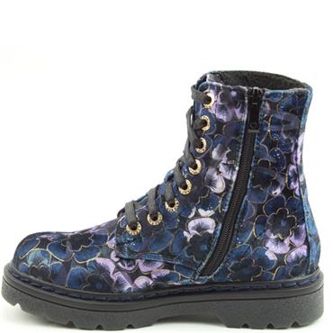 HEAVENLY FEET WOMENS ZIP LACE ANKLE BOOT - MIDNIGHT VELOUR